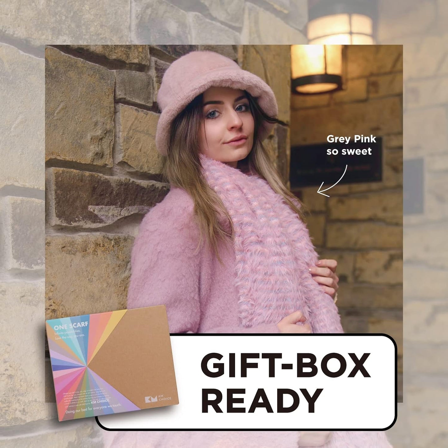 ONE Scarf: Faux Fur Infinity Scarfs or Shawl Wraps for Women Winter Warm, Soft & Fluffy Scarf in Gift Box
