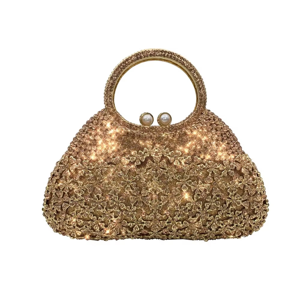Ladies Rhinestone Handbag Hollow Out Crystal Purse Diamond Women Evening Clutch Bags for Wedding Party